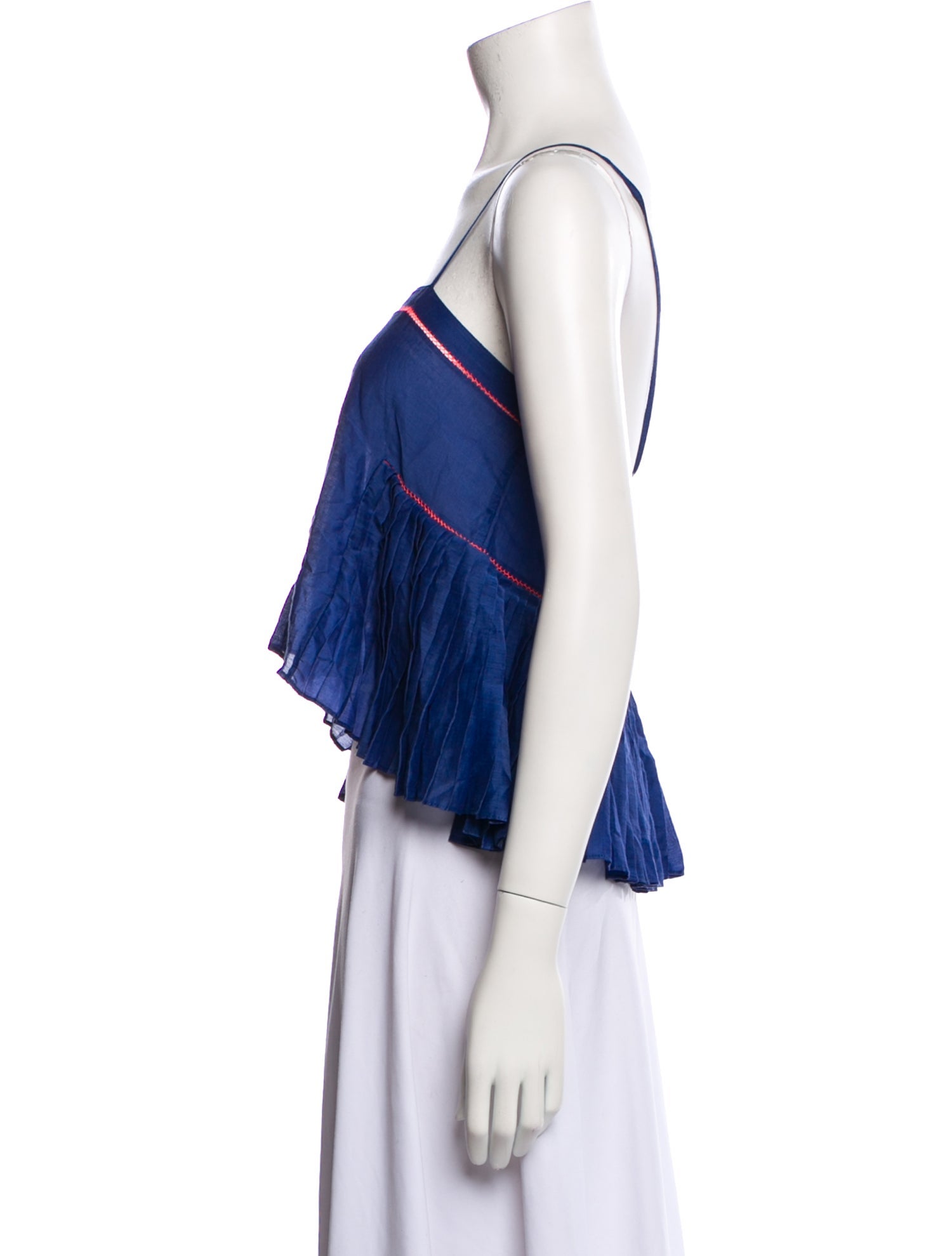 Thierry Colson Square Neckline Sleeveless Crop Top